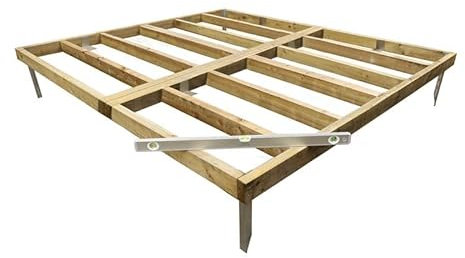 12 x 8 Feet Pressure Treated Wooden Shed Base - Timber - L235 x W350.6 x H7 cm - Brown