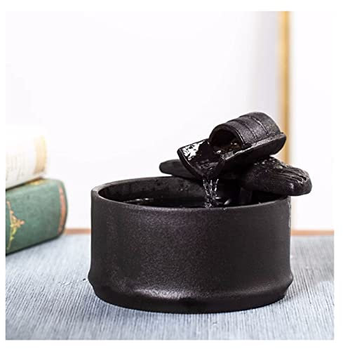 Rilassamento Fontana da tavolo in ceramica Caratteristica Fontana da tavolo Zen Feng Shui, design finto bambù, for la decorazione domestica di interni ed esterni Tavolo da ufficio, alta 5,1 per uffic