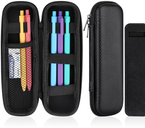 fengxuanwl 20 X 6 cm Großes Schwarzes Federmäppchen aus Eva, Federtasche mit Unifarbener Filztasche Klein, Schlamppermäppchen für Schule, Studium, Büro, Reisekosmetik und den Täglichen Gebrauch