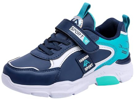 Générique Chaussure Enfant Garcon Fille Baskets Tendance Enfant Sneaker Sport Léger Mode Respire Respirant Antidérapantes Souple Flexible Stable pour Le Fitness et Les Loisirs (Blue, 31 Little Child)