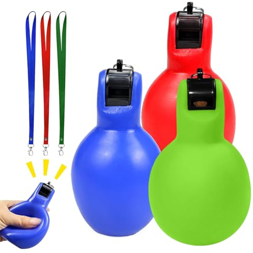 Sifflet À Main, Sifflet Poire Professionnel, 3 Pièces Whistle Arbitre, Facile À Transporter, Con 3 Sangles Pendantes, Pour Arbitre Ou Dressage Chien, Sports Basketball Football (Rouge+Vert+Bleu)