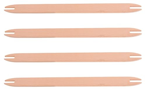 SAFIGLE Navettes en Bois Artisanales pour Métier à Tisser DIY Lot de 4 Grandes Navettes de Tissage en Bois Naturel, Outil de Couture Manuel, Accessoire de Tissage pour Artisanat