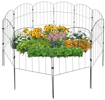 Lot de 10 clôtures de jardin décoratives en métal - En forme d'arche - Clôture de paysage pour chiens, étang, poules, moutons - 33 cm de large x 60 cm de haut