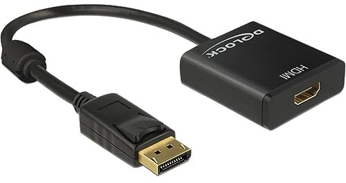 Delock Adapter Displayport 1.2 Stecker > HDMI Buchse 4K Aktiv schwarz