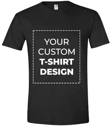 Custom T-Shirt with Photo Logo Text Customized Short Sleeve Personalized Unisex Crewneck Polyester Adult Shirt X-Large Black