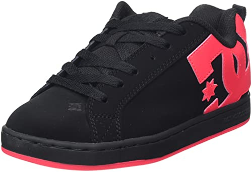 DC Shoes Court Graffik Damen Sneaker, Black Hot Pink, 38 EU