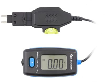 Högert Technik Auto-Strommesser Multimeter 12V DC KFZ, Digital LCD-Anzeige, MTA-Sicherungsstecker, Strommessgerät Fahrzeug Fehlerdiagnose Amperemeter Spannungsprüfer Messgerät