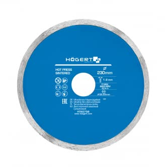 Högert Technik - Disco diamantato sottile 230 mm - Il disco diamantato è adatto per il taglio delle piastrelle ceramiche e per il taglio delle superfici dei materiali da costruzione