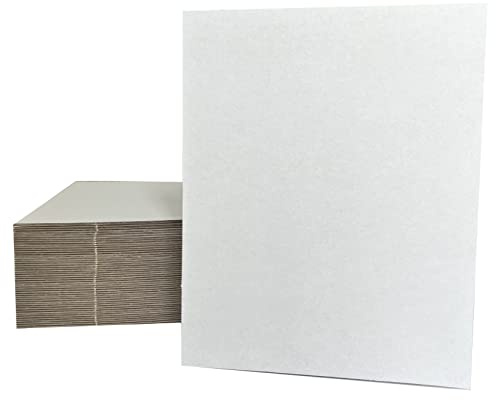 50 Packs 8x10 Inch Corrugated Cardboard Sheets, Premium White Kraft Corrugated Pads Cardboard Inserts Bulk Flat for T-Shirts, Shipping, Mailing, DIY Décor and Crafts