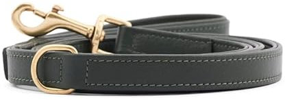 William Walker Leder Hundeleine dunkelgrün – 3-Fach verstellbar (S-XXL) | 230 cm Länge | 2 cm Breite | Für mittelgroße & große Hunde | Rindsleder & Messing | Handarbeit & pflegeleicht
