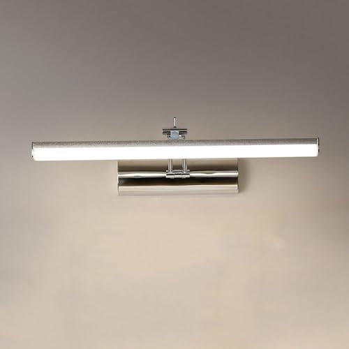 Quevia-Eletro LED Spiegellampe Bad Warmweiß 3000K Edelstahl Wandleuchte Für Bad IP44 Wasserdicht Beschlagfrei Make Up Spiegel Licht Auf Und Ab Einstellbar 12W Für Spiegelschrank Bad Wandbild Lampe