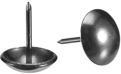 QUARKZMAN 50 Piezas de Clavos de Tapicería, Cabeza Redonda de 16mmx20mm, Clavos Decorativos para Muebles, Tachuelas de Tapicería para Sofás y Cabeceros, Negro Mate