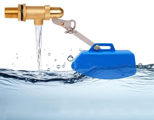 MUYIRTED Schwimmerventil 1/2 Zoll Ventile Aus Messing Mit Blaue Kunststoff Schwimmer, Wasserstandsregler Automatische schwimmerschalter Für Wassertank, Float Valve Für Für Viehtränken