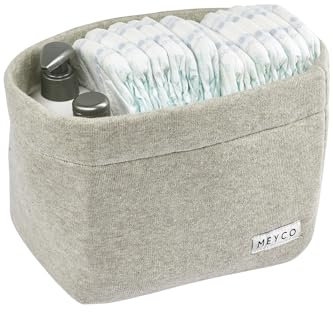Meyco Baby Wickeltischkörbchen - Knit Basic Sand Melange - Medium - Einzelpackung