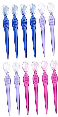 Beatifufu 12 Stück Augenbrauenrasierer Edelstahl Augenbrauen Trimmer Mit Rutschfestem Griff Für Damen Und Mädchen Tragbare Beauty Tools Geeignet Für Unterwegs Einfache Handhabung in