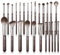 Jessup Pennelli Make Up Set pennelli trucco professionali 25 pezzi sintetici alta qualità fondotinta Ombretto Sfumatura Correttore Fard Contorno Terra Abbronzante Eyeliner Marrone brillante T511