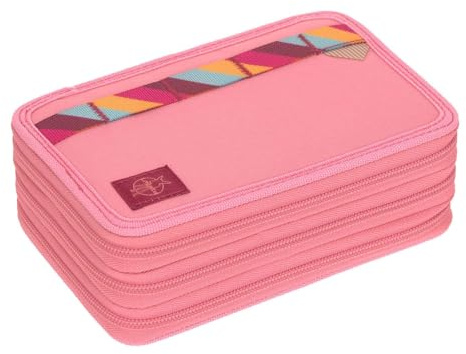 Lässig Unique School Triple Pencil Case Slim Pink