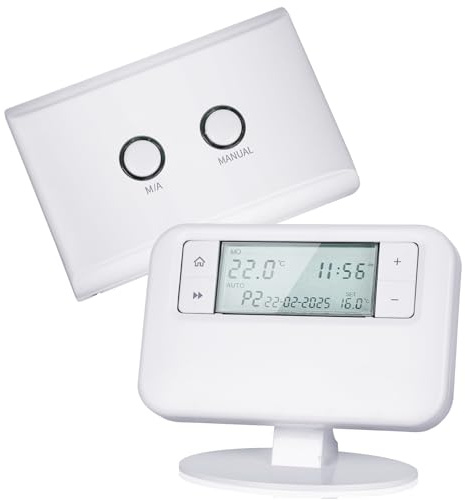 Energy Saving Innovation Controls ESRTP4RF+ Wireless Programmable Thermostat, Wireless Boiler Control Thermostat, Regulate Indoor Temperature Through Programming, Intelligently Control Heating