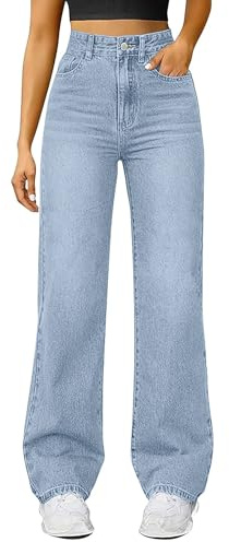 Baggy jeans dam hög midja – jeansbyxor vida ben denimbyxor stora storlekar stretchbyxor hihop joggingbyxor Y2K jeansbyxor överdimensionerade fritidsbyxor lösa sweatbyxor tonåring flickor streetwear