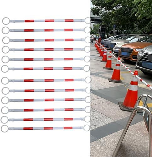 WEKONUMEX Conos de tráfico retráctiles, Paquete de 12 Conos de tráfico retráctiles Multicolores Ajustables de 1,2 a 2 m (PVC)