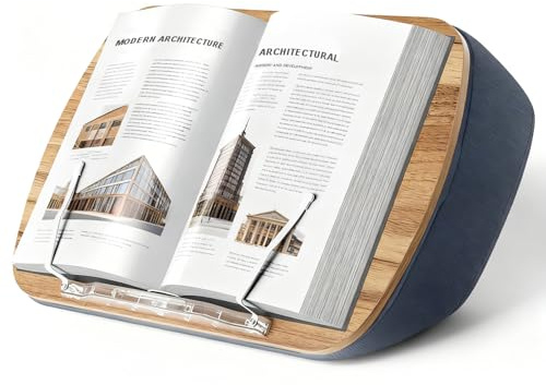 Lap Beanbag, supporto per libri per lettura a mani libere, comodo da leggere, ideale per gli amanti dei libri nel dormitorio, stand di lettura (grigio)