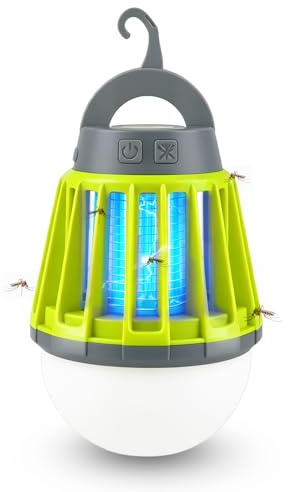Mosquito Repellent Lamp Camping Lantern, USB Rechargeable LED Camping Light Mosquito Killer Lamp, IPX6 Waterproof Bug Zapper, Retractable Hook, Portable Insect Killer for Outdoor Tent Emergency