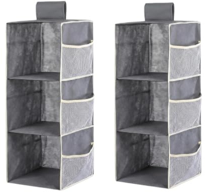 2pcs Hängeaufbewahrung Schrank Organizer,3Etagen Hängeregal Kleiderschrank