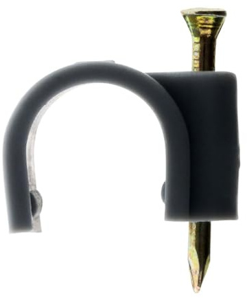 Zenitech - Set Mit 20 Ø20Mm Befestigungs-Haken - Spezielle Nägel Für Beton - Geeignet Für TV-Kabel Und Elektrische Leitungen - CE-Standards - Grau