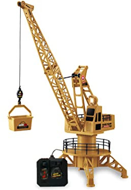 Teorema Giocattoli, Kran Spielzeug für Kinder, Ferngesteuerter Kran, 60 cm hoch, 360 ° Drehung mit Lichtern und beweglichem Haken, Baustellenspiel für kleine Baumeister