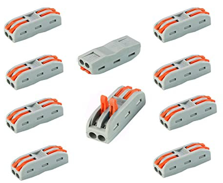 Dongge Conductor Compact Connectors Lever Wire Nut Wire Connectors for 2 Circuit Inline Splices 28-12 AWG SPL-2 6PCS