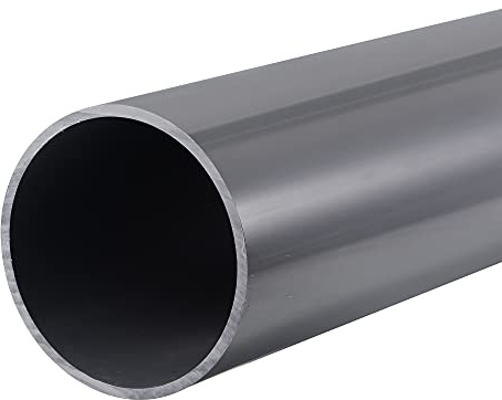 MECCANIXITY 4 Inch PVC Rigid Round Pipe 110mm OD 13 Length Light Grey High Impact for Water Pipe,Crafts
