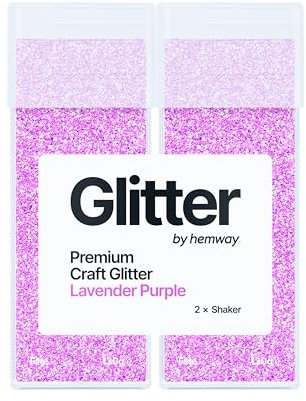 Hemway Craft Glitter Shaker Lavender Purple 130g x2 Pack Fine