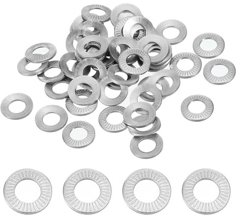 PATIKIL Rondelles à Ressort Belleville en Acier Inoxydable 304, Lot de 200 Rondelles Plates Coniques Cannelées M4x8mm pour l'Automobile, l'Industrie et la Construction