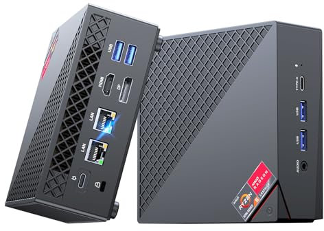 NiPoGi AM06 PRO Mini PC АMD Ryzen 7 7730U(8C/16T, bis zu 4,5 GHz), 16GB DDR4 512GB M.2 SSD Mini Desktop Computer WiFi 6, Dual LAN, DP/HDMI 2.0/Type-C 4K Triple Display Mini-PC mit VESA für Schule/Büro