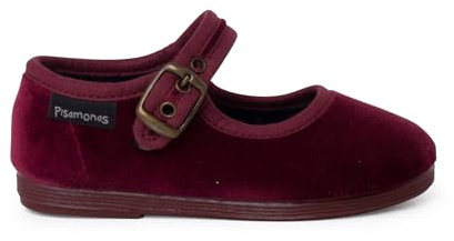 Pisamonas Ballerine con Cinturino Velluto Fibbia Dorata Antica Misurare 29 Colore Bordeaux