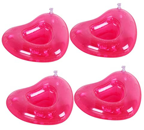 TOYANDONA 4piezas Porta Cerveza Inflable PVC Resistente Diseño Corazón para Agua Natación Fiesta