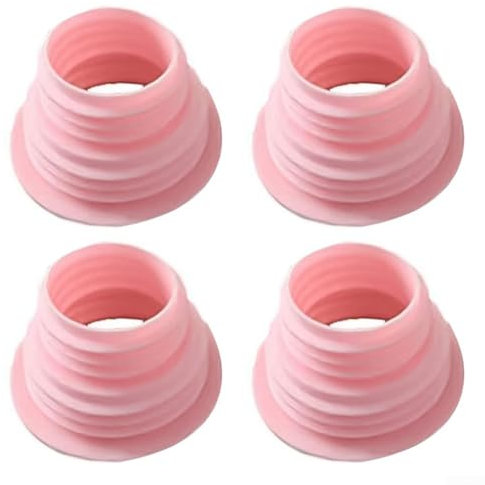 Drenaje eficiente con 4 anillos de sellado de silicona para lavadoras y tuberías de alcantarillado (rosa)
