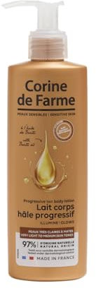 Corine de Farme - Latte Idratante Effetto Sole DHA - Autoabbronzante Progressivo Naturale - Aglio Uniforme Senza Tracce - Arricchito con Olio di Buriti - Idratazione Immediata - 150 ml