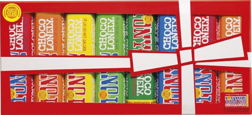 Tony's Chocolonely Small Bars Gift Box - 8 Bars, 385g, Selection Pack Gift Box, 6 Flavours, Vegetarian - Belgian Fairtrade Chocolate