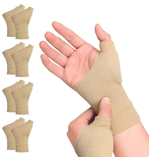 Arthritis Wrist&Thumb Support Brace 4 Pairs,Thumb Brace with Gel Pad,Compression Breathable Wrist SupportsBrace for Arthritis Carpal Tunnel Joint Pain Sprain Sports Hand Instability Tendonitis
