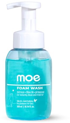 Moe Puppy Dry Shampoo for Cats | Cleansing & Conditioning, Detangling & Moisturizing | Quick Odor Removal | Safe for Kittens (300 ml)