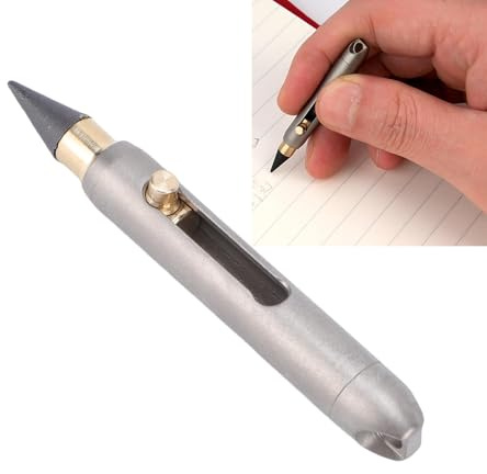 ASHATA Ti KeyChain Pen, Portable Everlasting Graphite Alloy Pencil Mini Writing Tool for Sketch Drawing Writing With 2 NIBS, för Nyckelringspåse Utomhusbruk