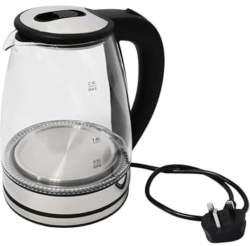 Alivio 2L Electric Kettle 1800W - Premium Glass Body Auto Shut-Off with Fast Boil Technology Kettle