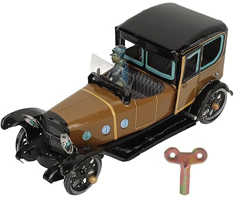 Pwshymi Jouet de Voiture Vintage Mécanique, Voiture à Remonter Rétro Fabriquée à la Main pour Cadeau de Collection Anniversaire, Fer Blanc, 1 unité