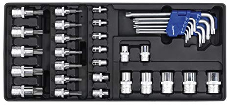 Sealey Tbt08 Tool Tray with TRX-Star Key Socket Bit and Socket Set 35Pc