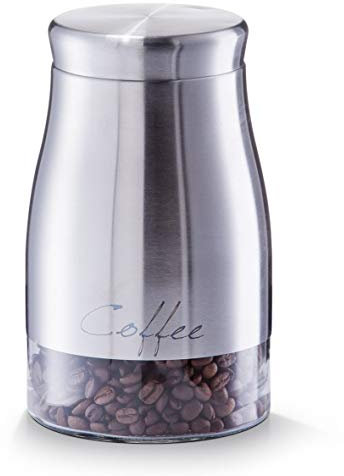 Zeller 19892 Vorratsglas Coffee, 1300 ml ø 11.5 x 19 cm, Edelstahl
