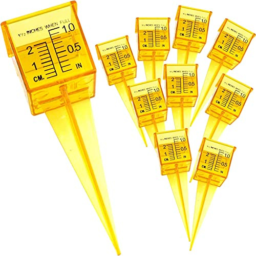 NYKKOLA Water & Energy Savers Dieci Pezzi 3,8 cm pluviometro/spruzzatore a Pressione, Bocca Larga, Giallo Brillante all' Aperto Acqua Strumento di misurazione 10 Pezzi
