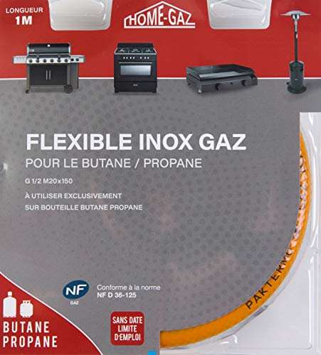 Home Gaz Flexible inox butane/propane 1 m sans date de péremption