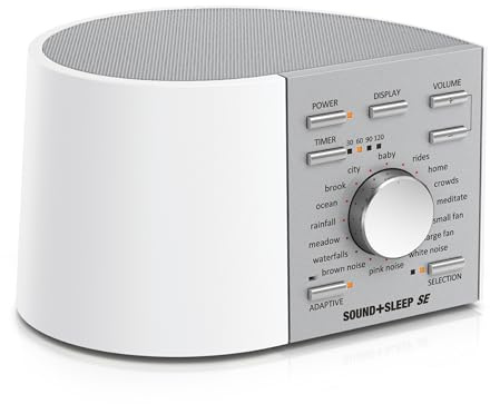 Adaptive Sound Technologies Sound + Sleep SE - White Noise Machine for Focus Support - Convenient Sleep Timer - Built-in Headphone Jack - Precision Volume Settings - Speech Privacy - White