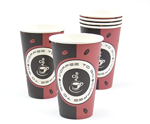 1000 Stück Coffee to Go Becher (Ø 80mm), 300ml Pappbecher Kaffeebecher Hartpapier Trinkbecher